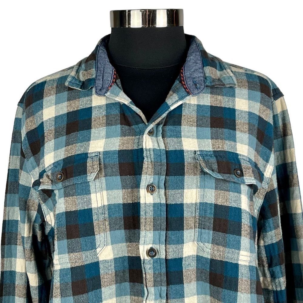 WOOLRICH ULTIMATE FLANNEL 100% COTTON PLAID CASUAL BUTTON DOWN SHIRT - Picture 7 of 16